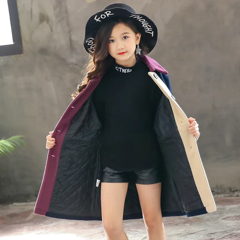 High Quality Baby Girls Woolen Coat Children's Wear Horns Buckle Coats Clothes Fashion Jacket Kid Warm Outerwear Christmas Gifts