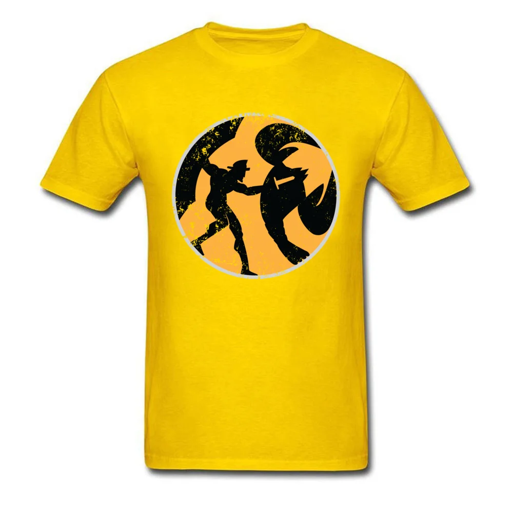 Prevalent Gladiator Geek Short Sleeve T-Shirt Summer/Autumn O Neck Pure Cotton Tops T Shirt for Men Tshirts 3D Printed Gladiator yellow