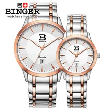 Binger unisex Stanless Steel watches men luxury brand big watch for lovers Rose Gold lady sport women dress quartz wristwatch