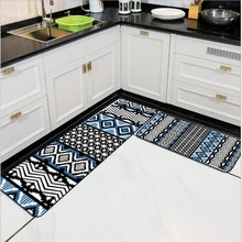 Коврик для кухни скандинавский геометрический модный синий черный волнистый полосатый коврик для кухни коврик для входа нескользящий коврик для спальни прикроватный коврик