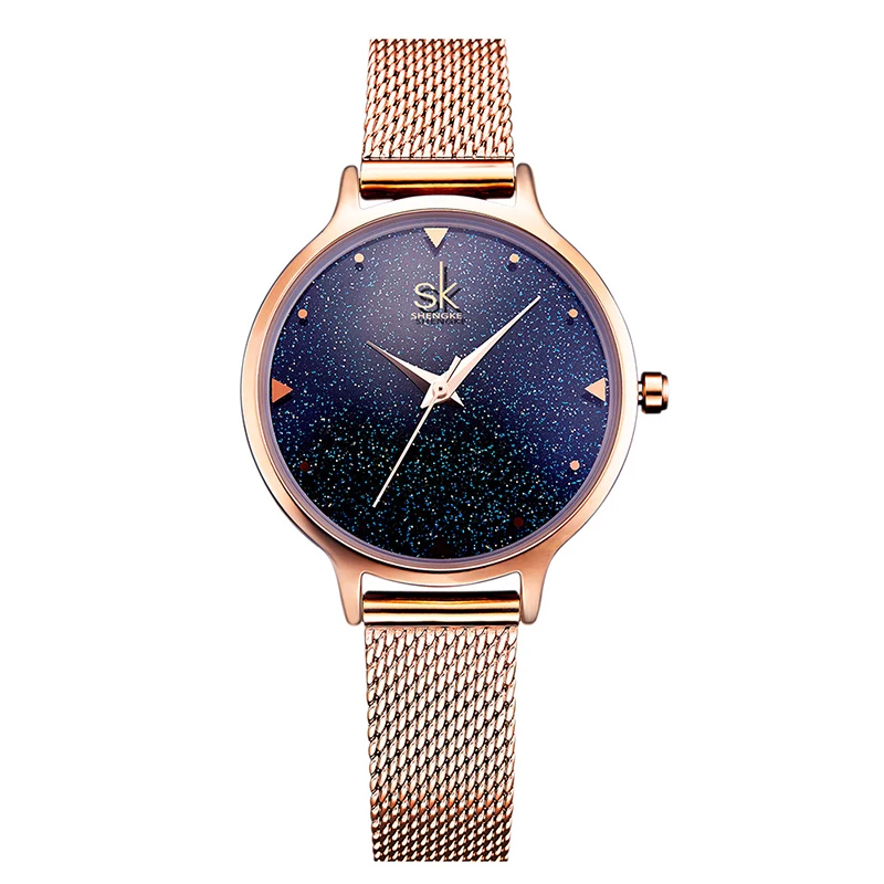 

Creative Women's Watch Personality Starry Quartz Watch Casual Steel Mesh Belt Watch Free Shipping Sales