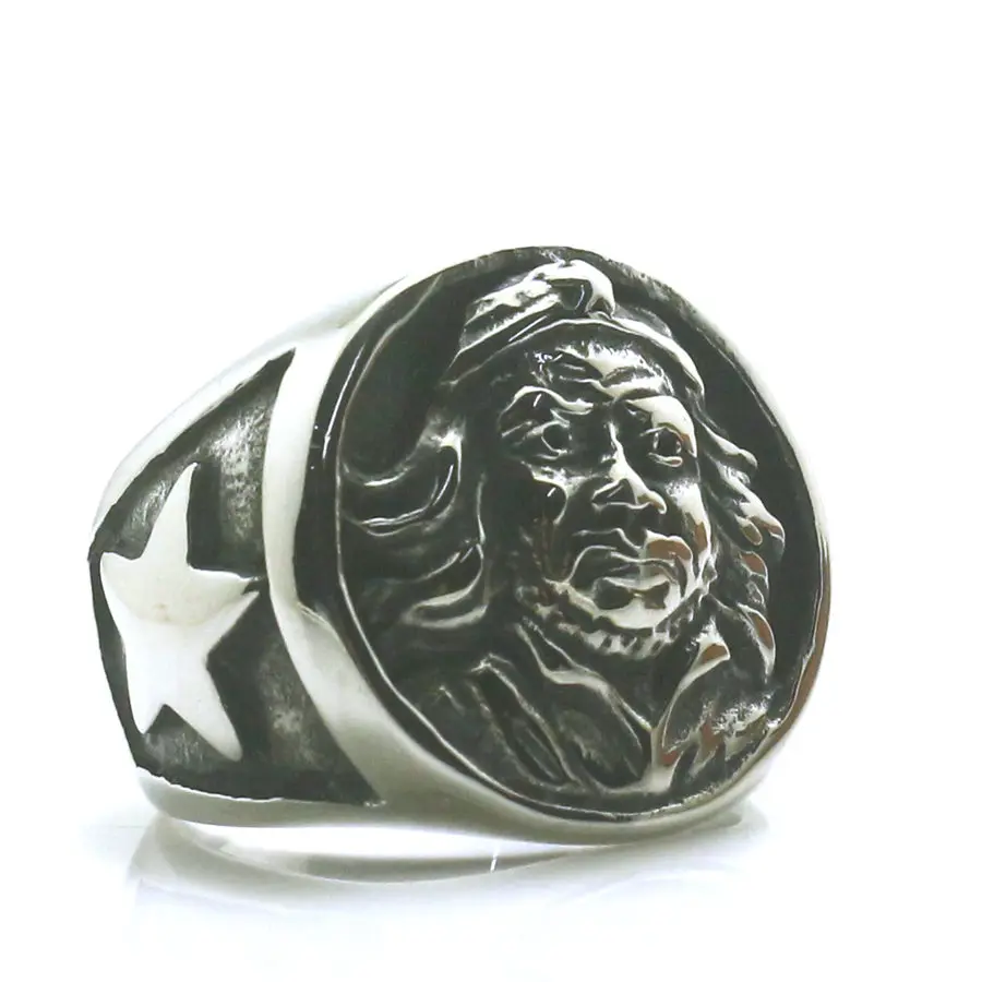 Mens Boys 316L Stainless Steel Cool Cuban Hero Guevara Star Ring | Украшения и аксессуары
