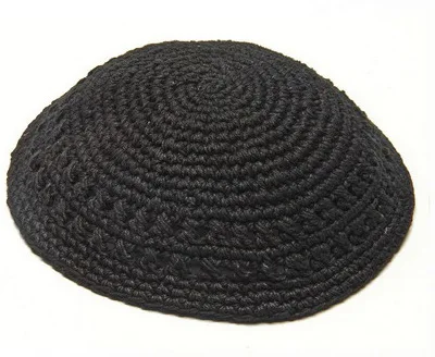 Ручной вязки YARMULKE KIPPAH - Цвет: BLACK