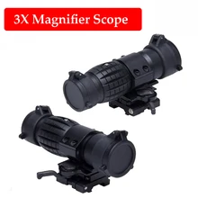 Hunting Optics Sight Tactical 3X Magnifier Rifle Scope Air Gun Magnifier With Flip Up Cover Fit For 20mm Rifle Gun Rail Mount Hunting Optics Sight Tactical 3X Magnifier Rifle Scope Air Gun Magnifier With Flip Up Cover Fit For 20mm Rifle Gun Rail Mount