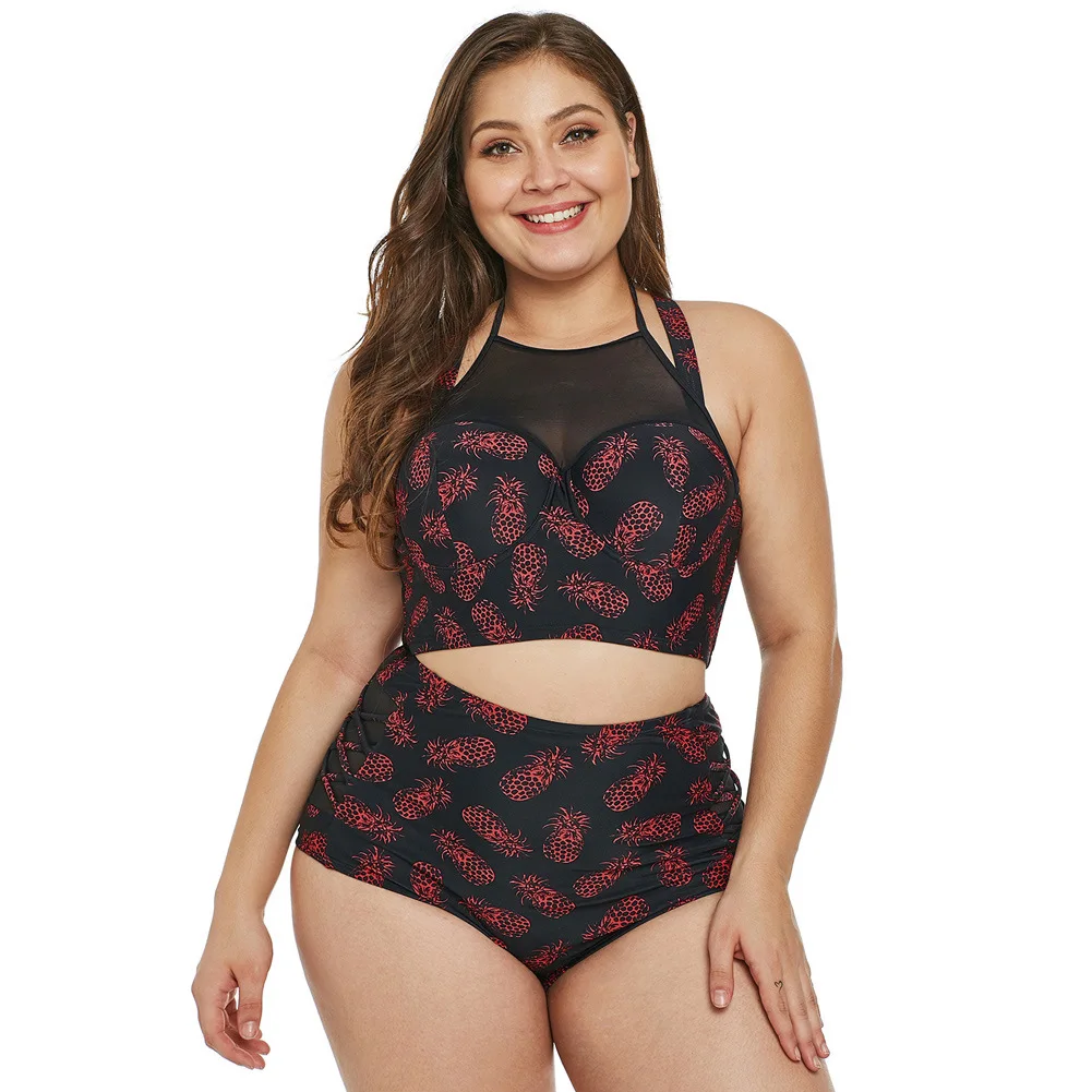 plus size pineapple bathing suit