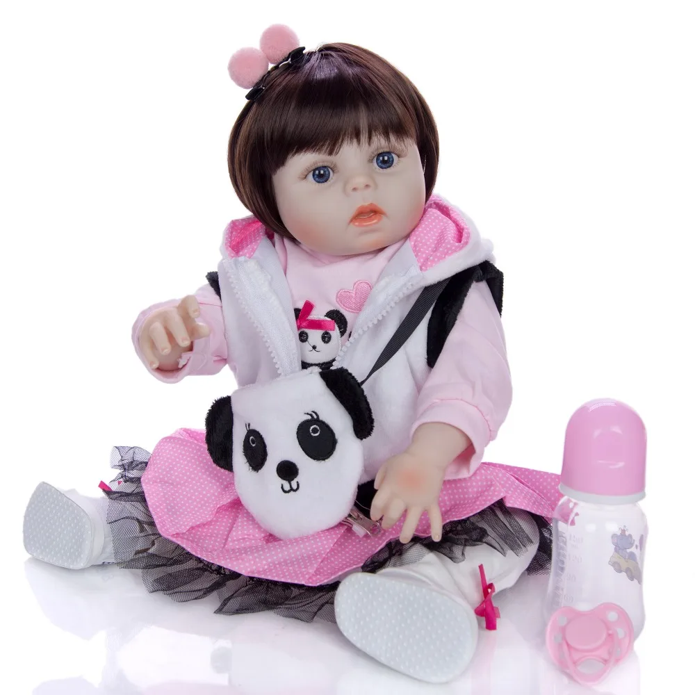 KEIUMI Мода Косплей панда Reborn Baby Dolls полный силиконовый винил 48 см реалистичный Reborn Boneca