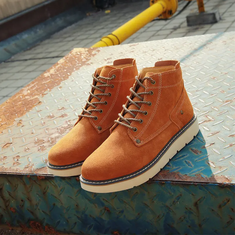 

2018 spring and summer new style high leather real British leather retro Martin Boots Men's short boots leather casual men shoes