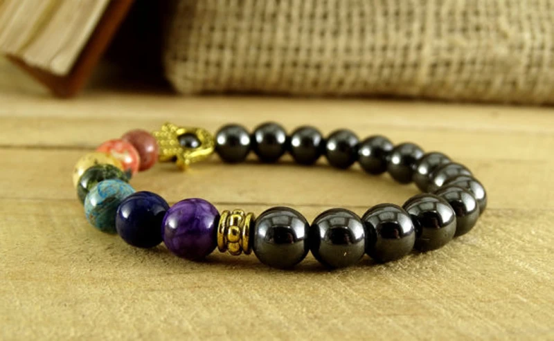 Sn0682 7 Chakra Bracelet Hemae Hamsa Reiki Stones Sn0682 7 Chakra Bracelet Hemae Hamsa Reiki Stones Jewelry Energy Talisman Yoga In Strand Bracelets From
