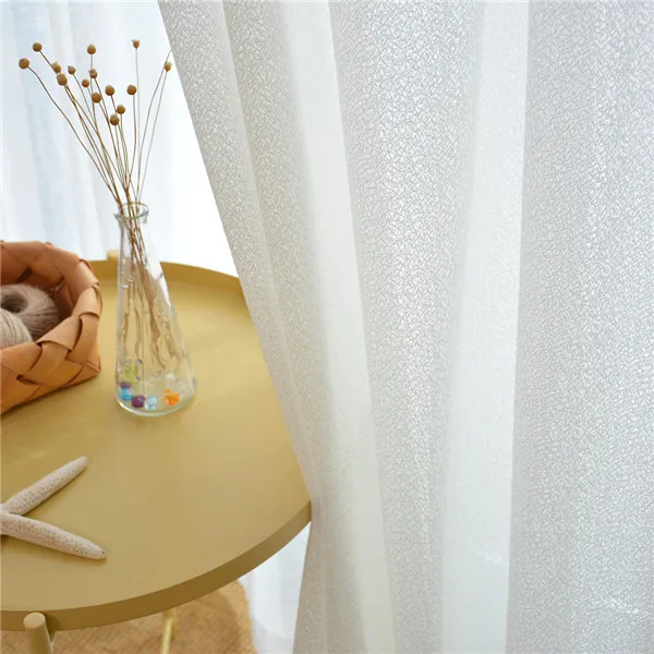 Утолщенные однотонные супер мягкие элегантные белые тюлевые прозрачные шторы для спальни полузатемненные окна для гостиной Cotina Salon Draps - Цвет: White