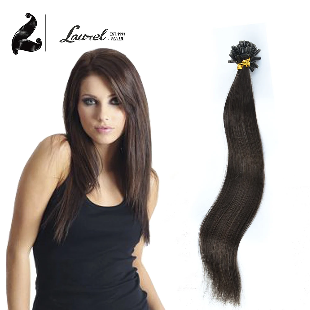 Grade 6A Natural font b Hair b font Extensions font b Straight b font Keratin U