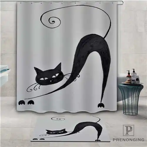 На заказ lovely cat (1) водонепроницаемый занавеска для душа коврик дома ванной