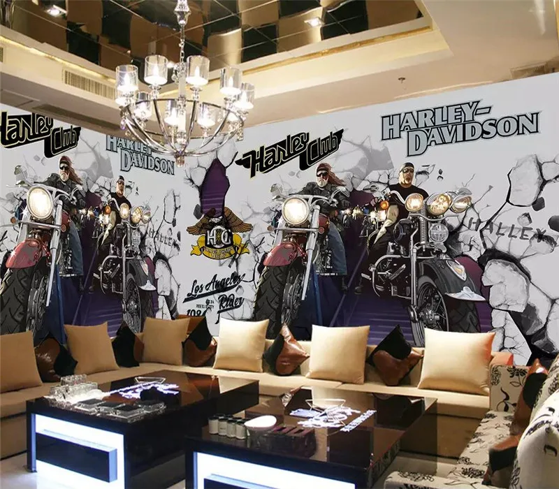 Hand-painted graffiti character locomotive Harley motorcycle professional production mural wholesale wallpaper custom photo wall Hand-painted graffiti character locomotive Harley motorcycle professional production mural wholesale wallpaper custom photo wall