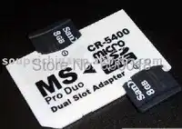 Dual micro sd Adapter Micro SD TF to MS Pro Duo For PSP Support 32GB 16GB 8GB 4GB 2GB Class10 TF Card note: only the adapter