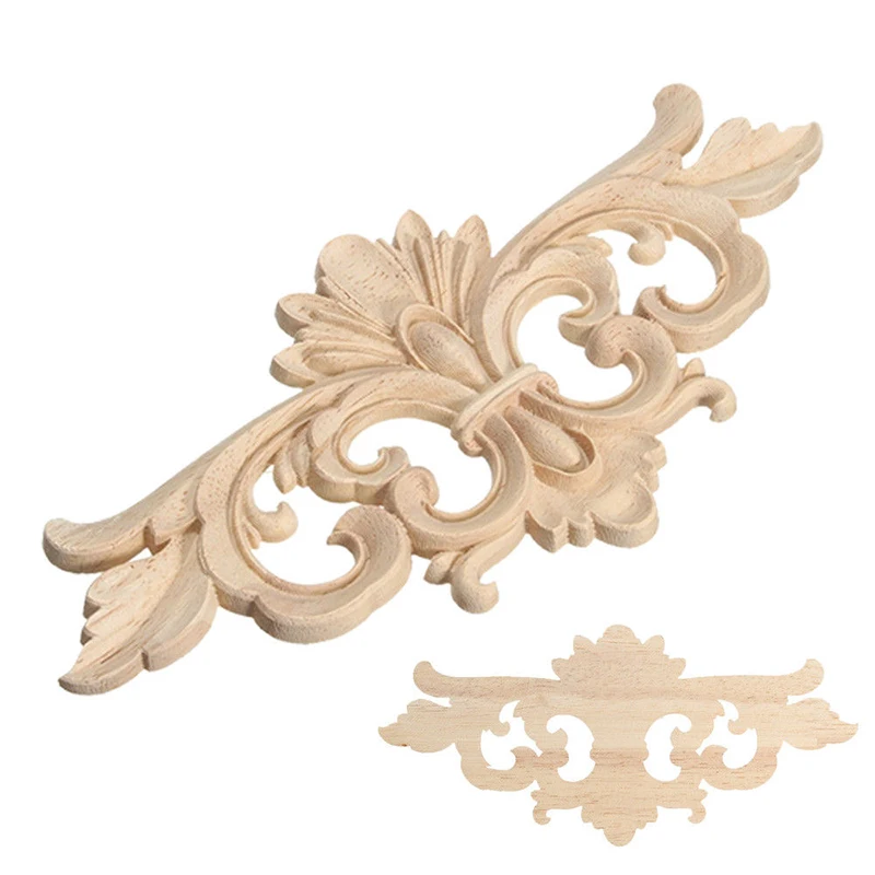 1X Wooden Carved Applique Furniture Mouldings Decal DIY Corner Onlay Decoration ► Photo 3/5