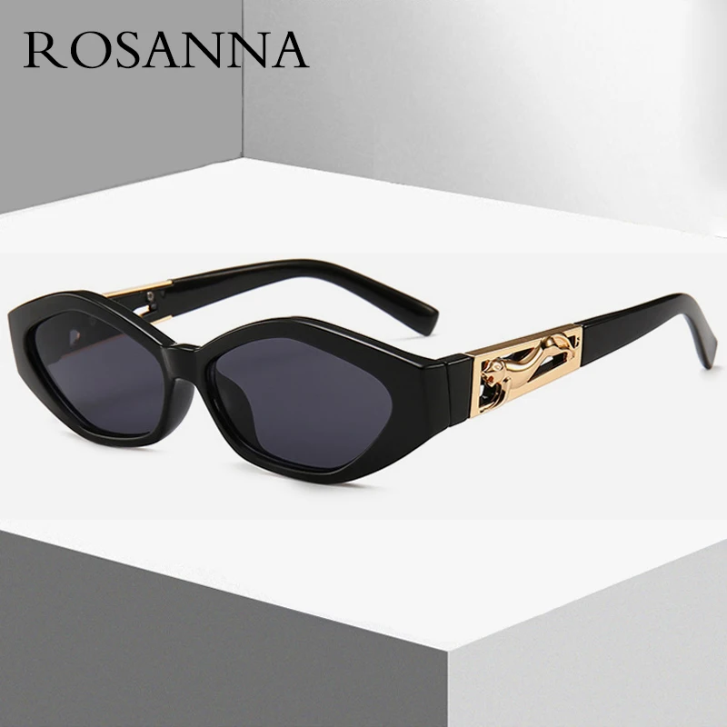 

ROSANNA Fashion Small Cat Eye Sunglasses Women Famous Brand Designer Vintage 2019 Oval Sunglasses Black Gradient Shades UV400