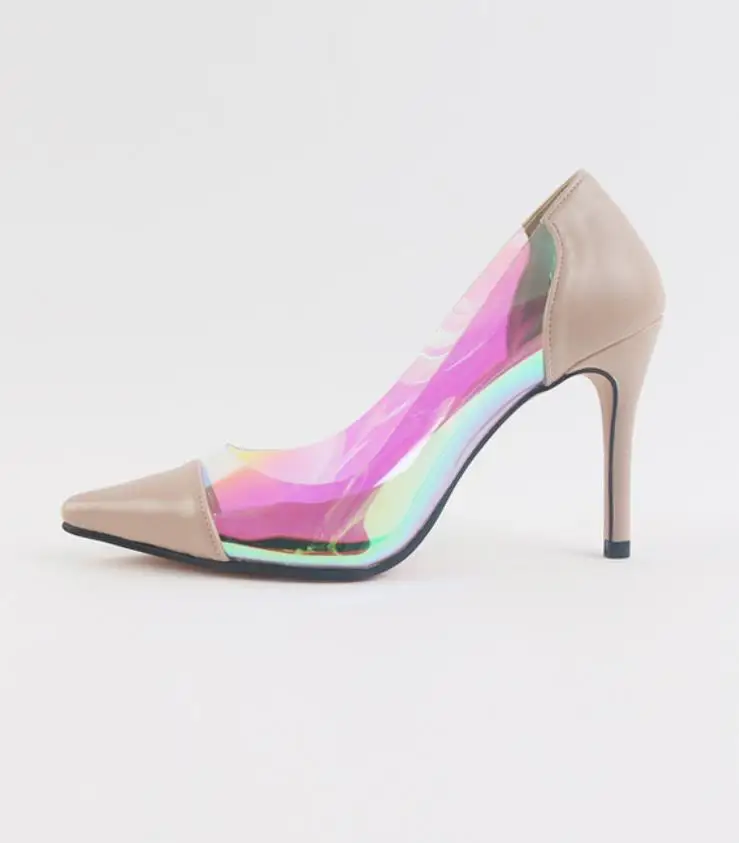 

Spring and summer fashion Korean version of the shallow tip sexy perspective of a hundred collage high heels