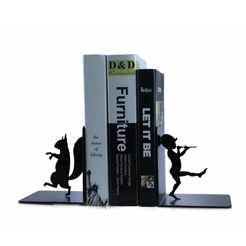 

A Pair Creative Pinocchio Metal Bookend Shelf Bookend Holder Office Supplies Home Decoration Book Stand