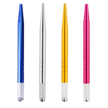 

3D Microblading pen 10pcs/lot Permanent Makeup Manual Tattoo Eyebrow embroidery Pen with 10pcs microblade needles Free shipping