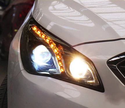 Автомобильная фара для hyundai Sonata 9th светодиодный фары левая и правая фара биксеноновый проектор
