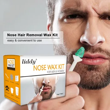 

Nose Hair Removal Wax Kit for Removing Nose Eyebrow Hair Wax Applicators Sticks Beans Mustache Stickers Measuring Cup Paper Cups