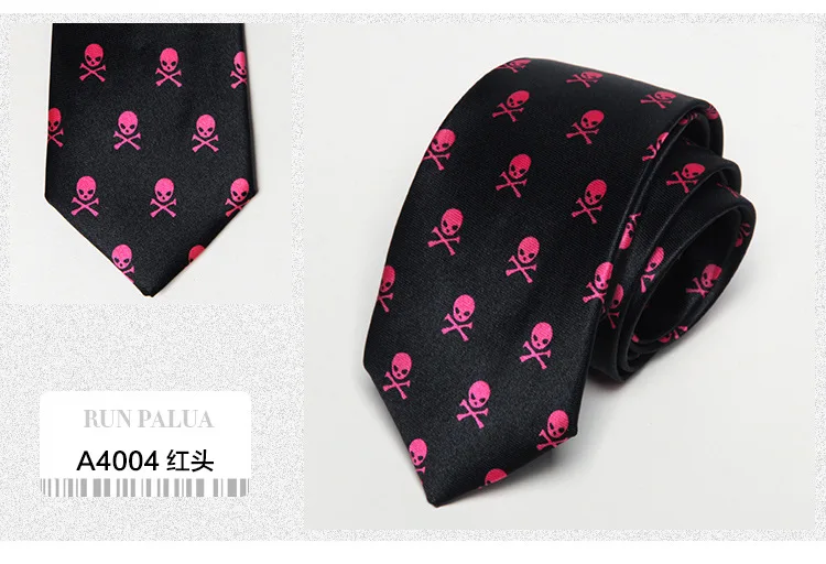 Корейская версия мода Повседневный галстук 5 см Британский тонкий галстук Печать Skll музыкальный символ хип-хоп Мальчики новые аксессуары