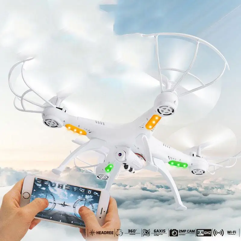 Kopen Nieuwe 4 Axis Quadcopter Drone Tijd WIFI Camera Headless Wifi Draadloze Afstandsbediening 2MP FPV RC Helicopter bevatten Licht Drone