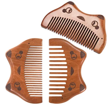 

1pcs Cute Cat Pocket Wooden Comb Nanmu Wood Hair Combs Hair Anti-Static Salon Styling Tools Hairdressing Hair Care Barbers Brush