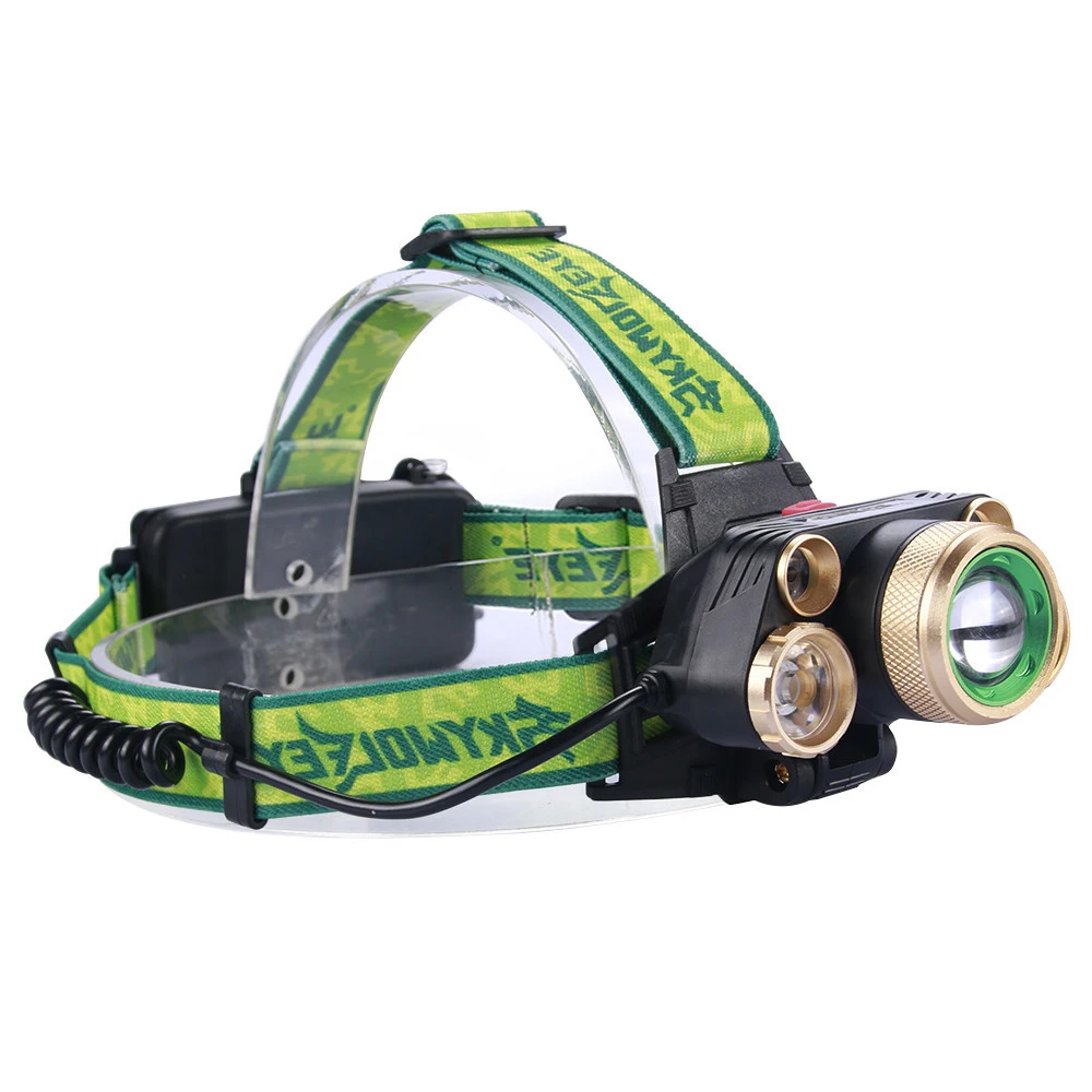 Portable Aluminum Alloy Rotating Focus Headlamp Outdoor Fishing Camping