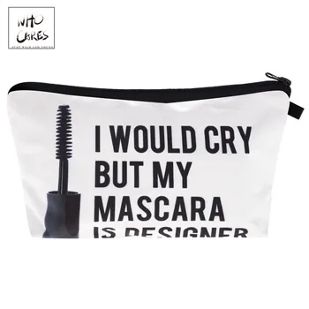 

Who Cares Fashion With text printing Makeup Bags Cosmetics Pouchs For Travel Ladies Pouch Women Cosmetic Bag