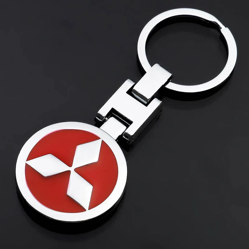 

Mitsubishi car logo keychain double H buckle car standard metal key chain waist key ring pendant key chain 4S shop genuine