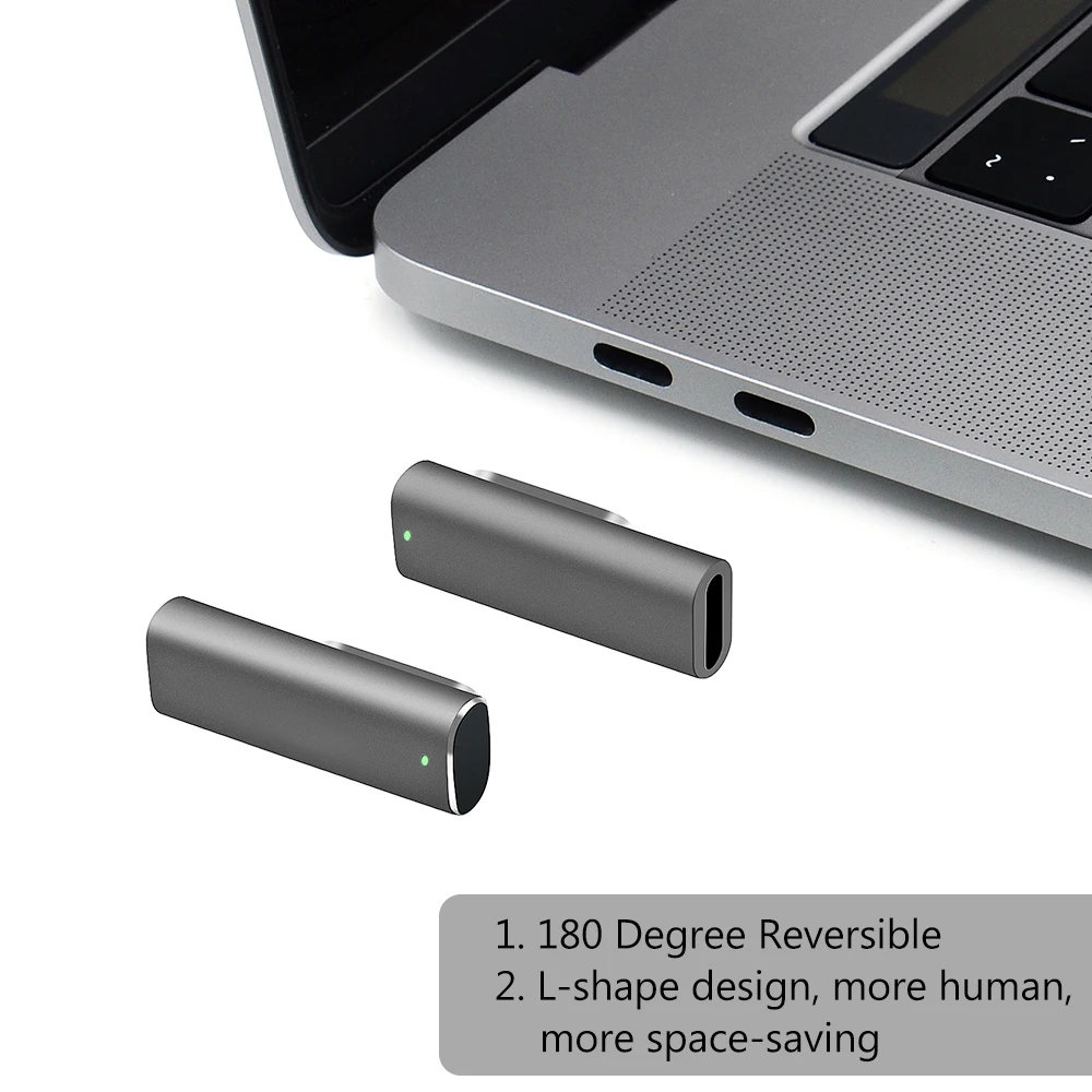 Магнитный адаптер USB C, поддержка PD зарядного устройства и передачи данных(10Gbp/s), USB3.1 type-C power Delivery Fast Charge PD100W