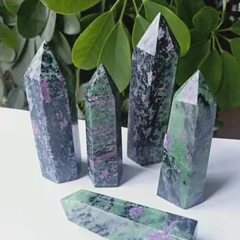 

Wholesale Price High Quality Natural Ruby In Zoisite Point Wand Hand Polished Healing Crystal point for Home Decor WYQ