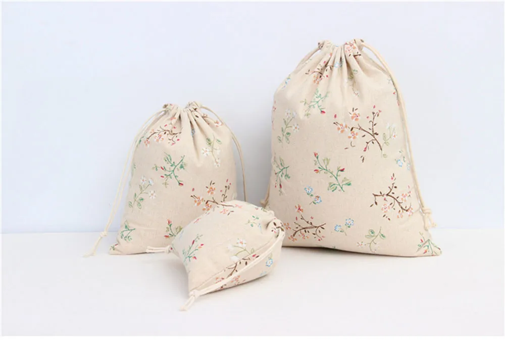 1 шт. цветочные ветви хлопок лен тканевый мешок для сбора пыли дорожная сумка для хранения одежды портативный органайзер для дома Sundry хранение детских игрушек сумки