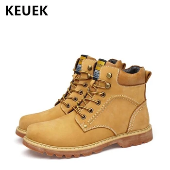 

Autumn Winter Men Boots Genuine leather Outdoor Desert Boots Male shoes Snow boots Non-slip Tooling boots 02A
