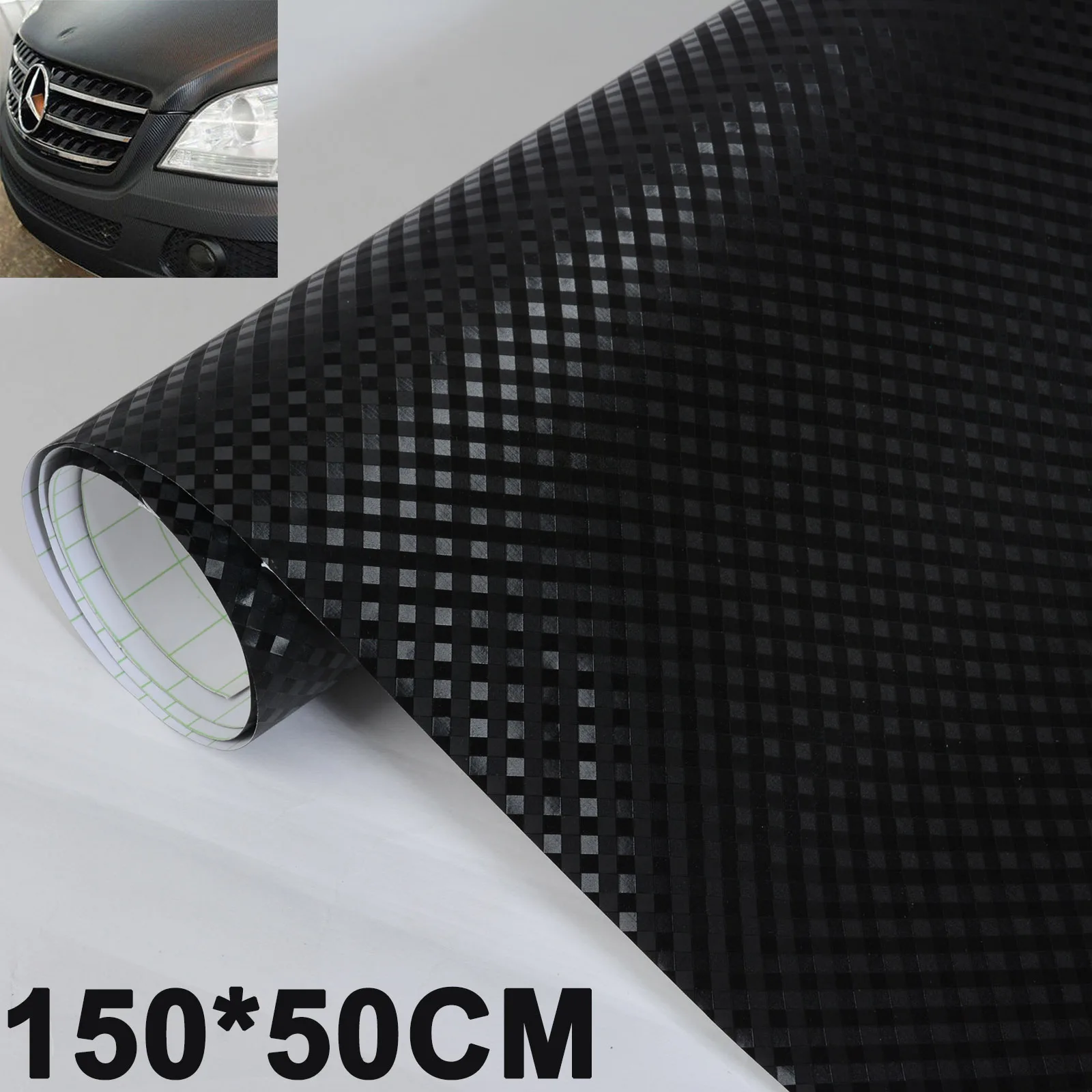 mayitr black 150 50cm 3d carbon fiber car vinyl wrap sheet roll film wrap sheet