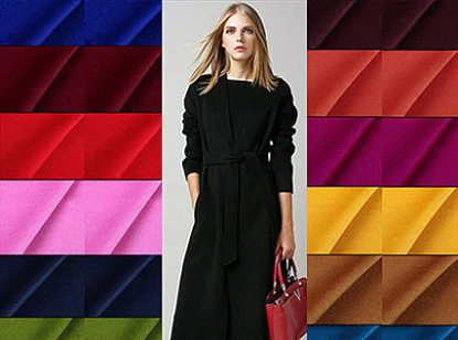 

2019 Europe High-end Brand Coat Wool Silk Fabric diy Merino Wool Cashmere Fabrics Smooth Glossy Anti static Elastic gold Fabrics