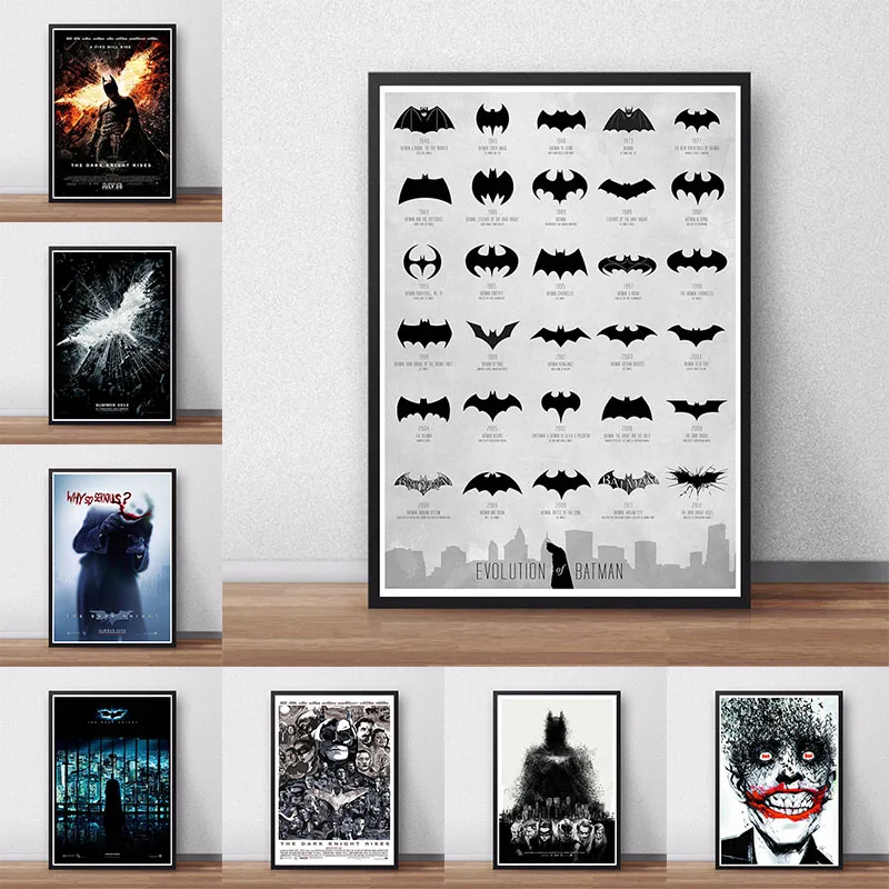 Скандинавские художественные плакаты настенные белые картонные картины Художественная печать настенные картины для гостиной Бэтмен детская комната без рамки плаката