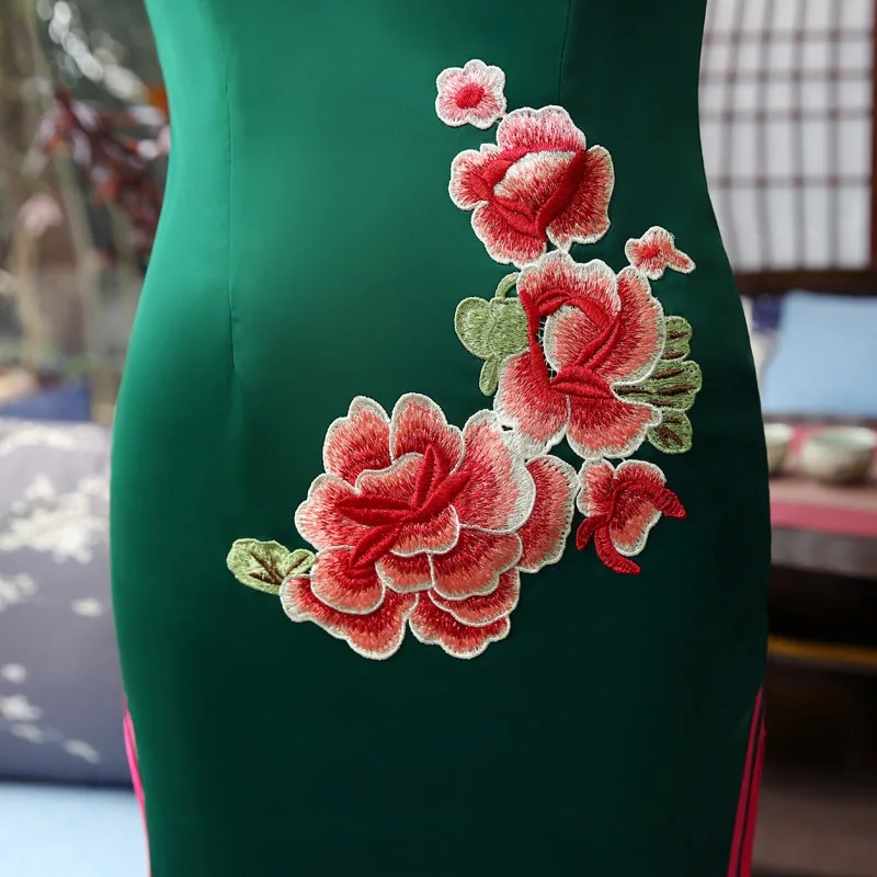 Темно-красное Новое Mxai винтажное китайское платье ченсам Стиль Длинные вечерние платья восточные женские элегантные Qipao Vestido Плюс размер S-5XL