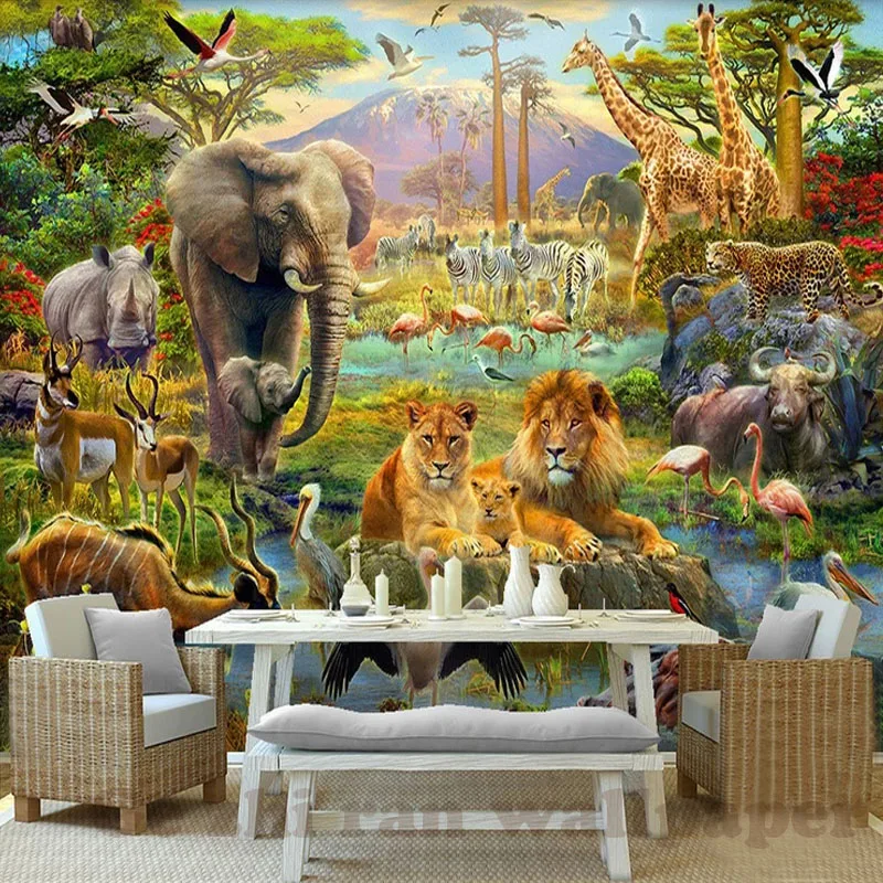 

Custom 3D Mural Wallpaper children Room wall covering Wallpaper 3D Cartoon animal world 3D kid Photo Wallpaper Home Decor