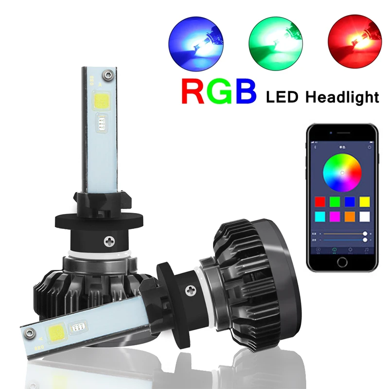 

LED Car Headlight H4 HB3/9005 HB4/9006 H1 H3 H7 H11 40W 6000Lm RGB Auto Front Bulb Automobile Headlamp Car Light 12V 24V