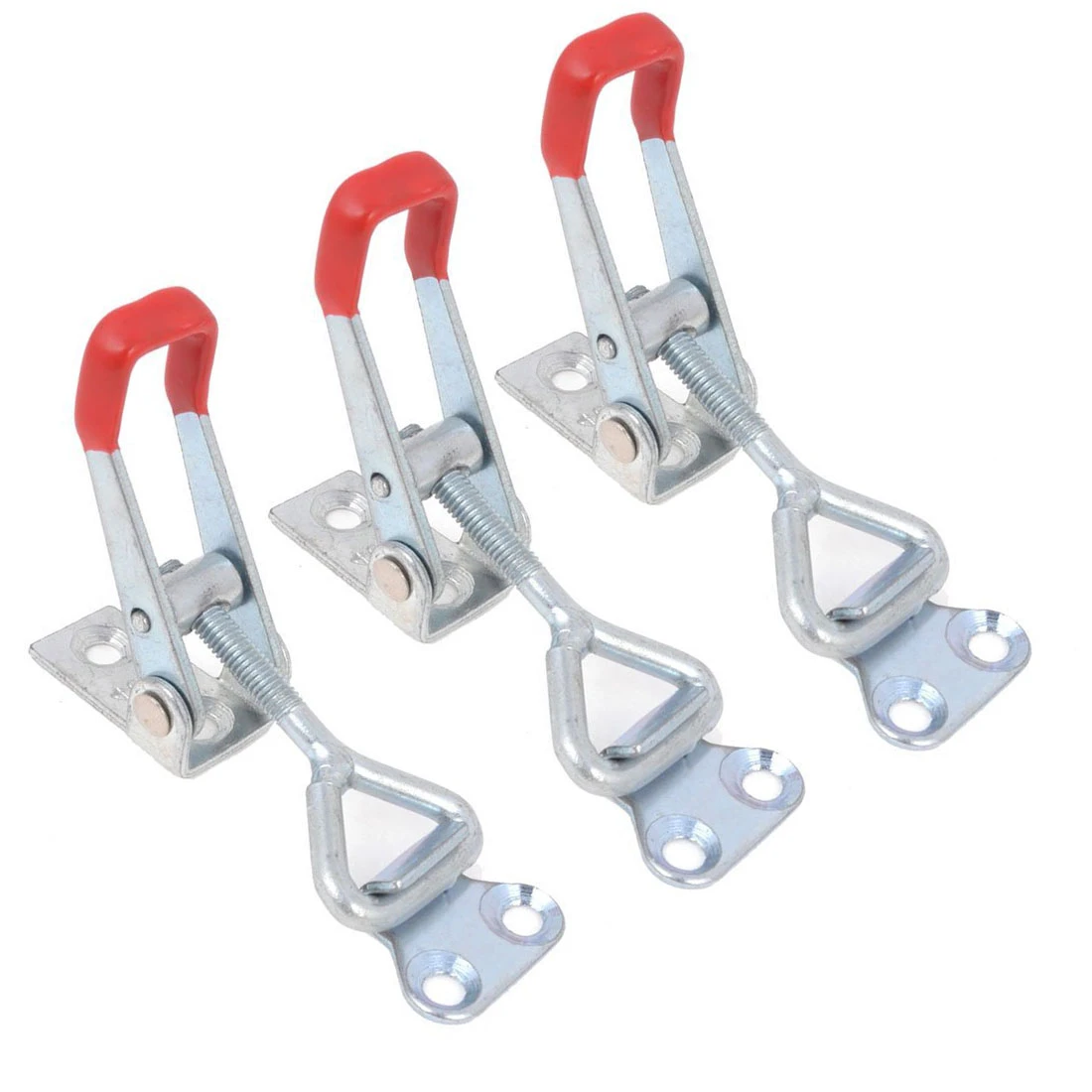 id:85e e1 fe ed7 New Lon0167 Plastic Cover Featured Lever Door Button reliable efficacy Type Metal U Nonslip Handle Triangle Shaped Lever Holding Capacity Latch 100Kg 220Lbs Toggle Clamp 4001 