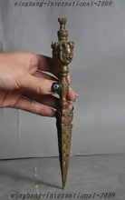 Kerst Oude Tibet Tempel pure Bronzen Paard Hoofd Boeddha Tantra Vajra Dorje Phurba dagger halloween(China)