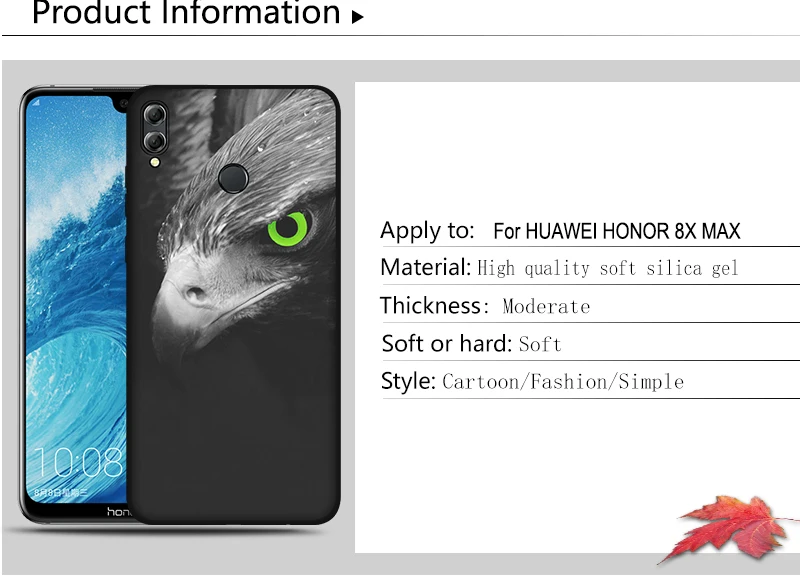 EiiMoo, мягкий силиконовый чехол для huawei Honor 8X Max, чехол, милый мультяшный принт, ТПУ, матовый мягкий чехол для телефона, для Honor 8X Max, чехол