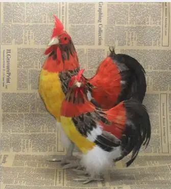 

WYZHY Simulation feather product cock toy home decoration props 34CM