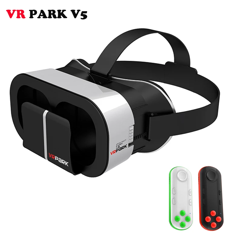 Móvil VR Park V5 Virtual 3D VR BOX Headset Cardboard películas Videos para 4-6 pulgadas teléfono + Bluetooth remoto - AliExpress