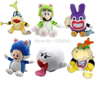 

6pcs Super Mario World Neko Cat Luigi koopalings Koopa Jr. Ghost U Thief Rabbit Cat Toad plush Figure PLUSH DOLL Animal Doll