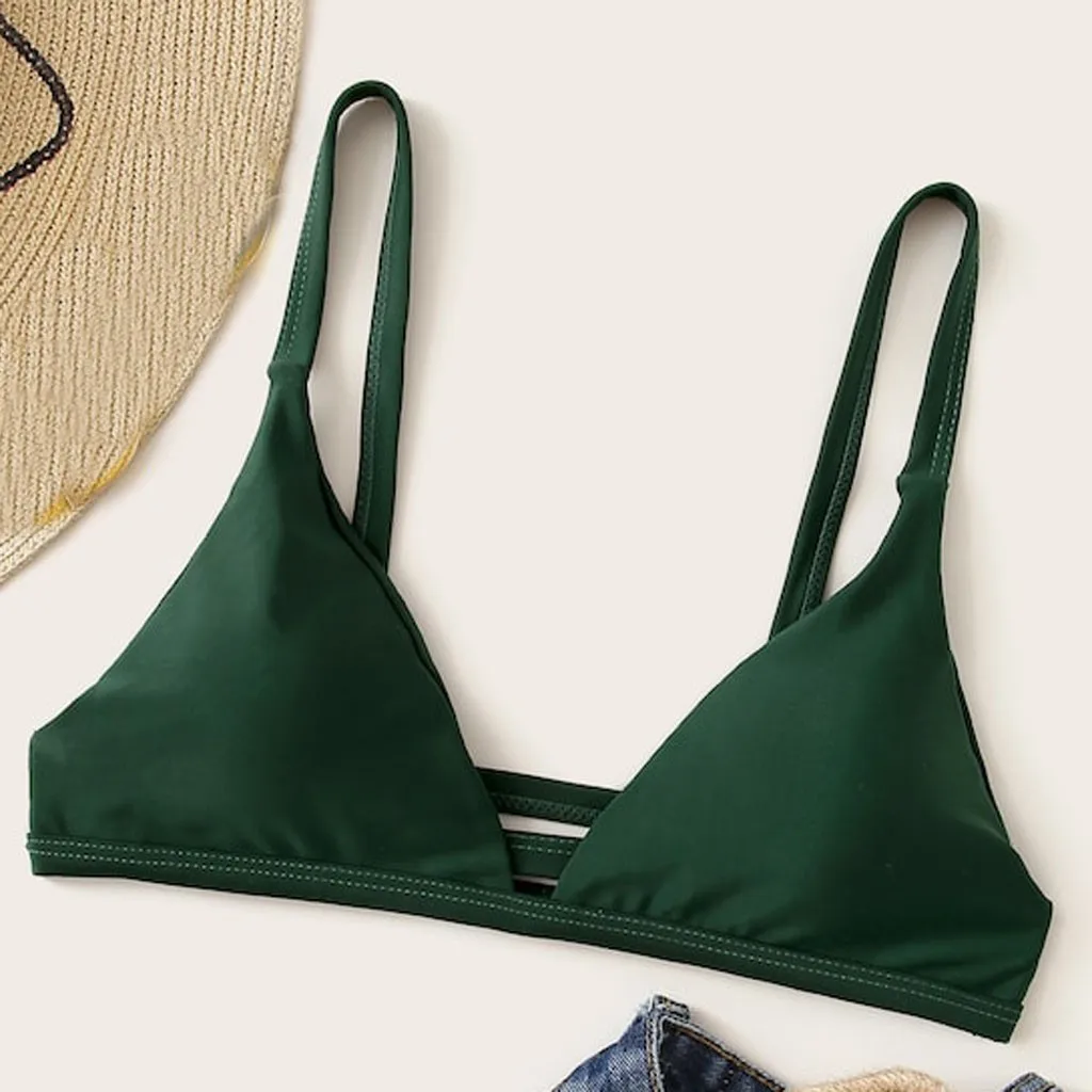 

Sexy bikini tops for women Solid Color Padded Swimwear Bathing Beachwear Swimming top bikini brasileiro push up swimsuit bra