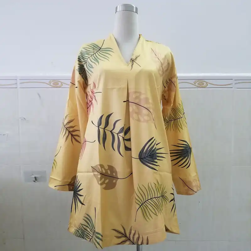 Женское летнее платье больших размеров с принтом листьев 3/4 рукав v образный