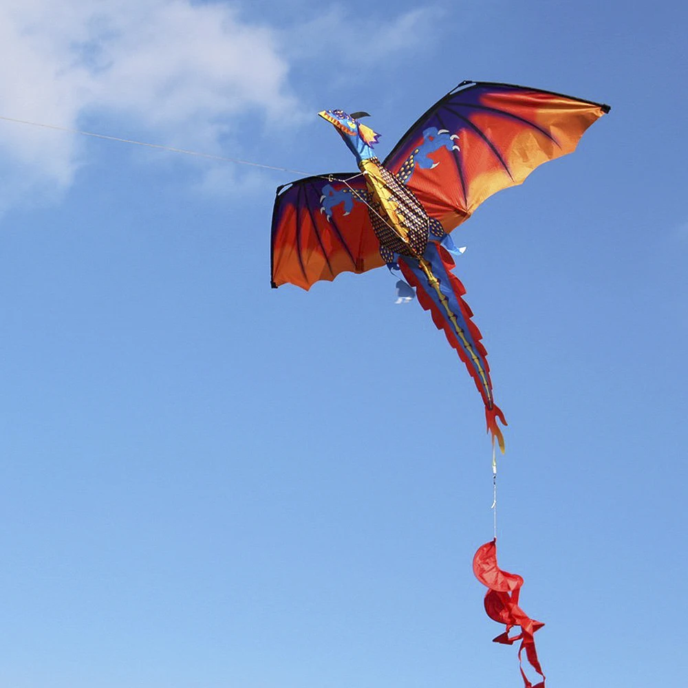 3D Классический воздушный змей дракона 140 см x 120 см с одной линией с хвостом с ручкой и линией хороший Летающий Flying для детей и взрослых