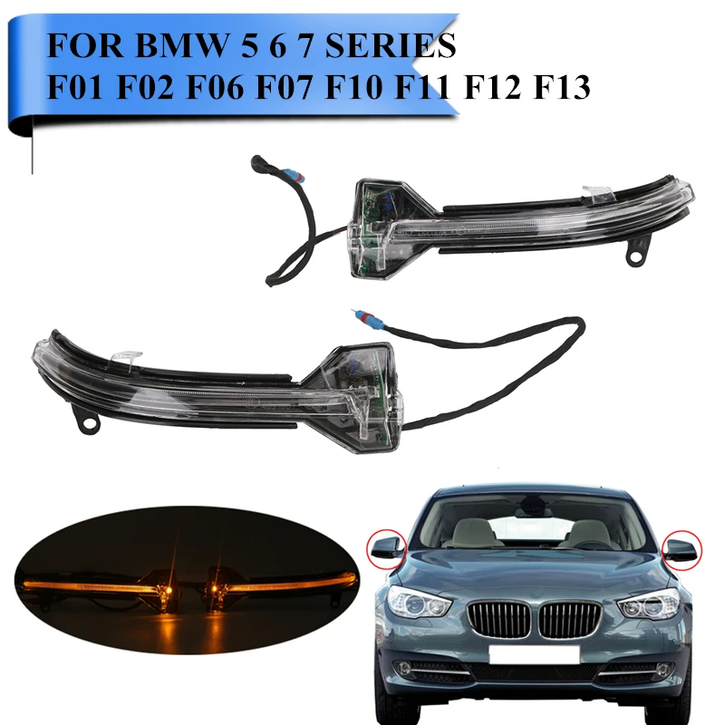 

2PCS LED Rearview Side Mirror Indicator Turn Signal Light For BMW F10 535i 550i ix F01 F07 F02 F11 Direction Blinker Lamp #WN179
